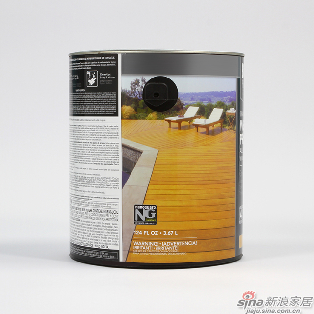 百色熊纳米耐候木器防护水性漆 1加仑