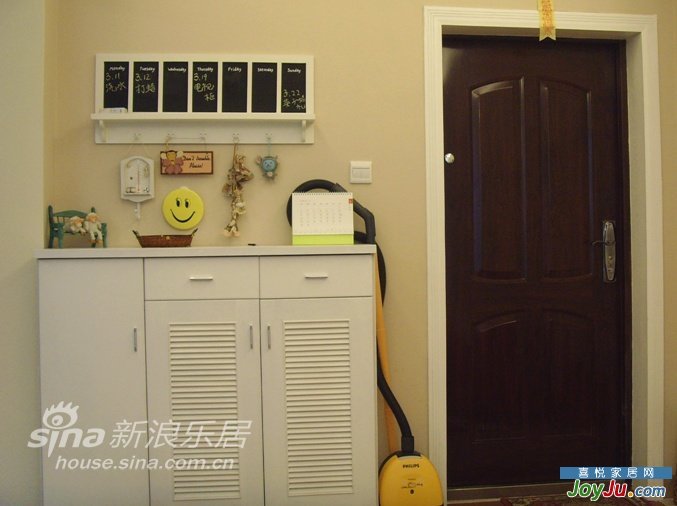 这是大门和鞋柜,鞋柜是木工打的很便宜,包工包料700块