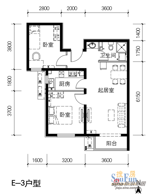 花果园e3户型图图片展示