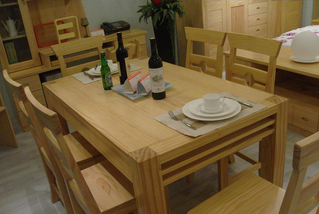 宜伟松木系列YW-UF-36餐桌餐椅(1+6)产品价格