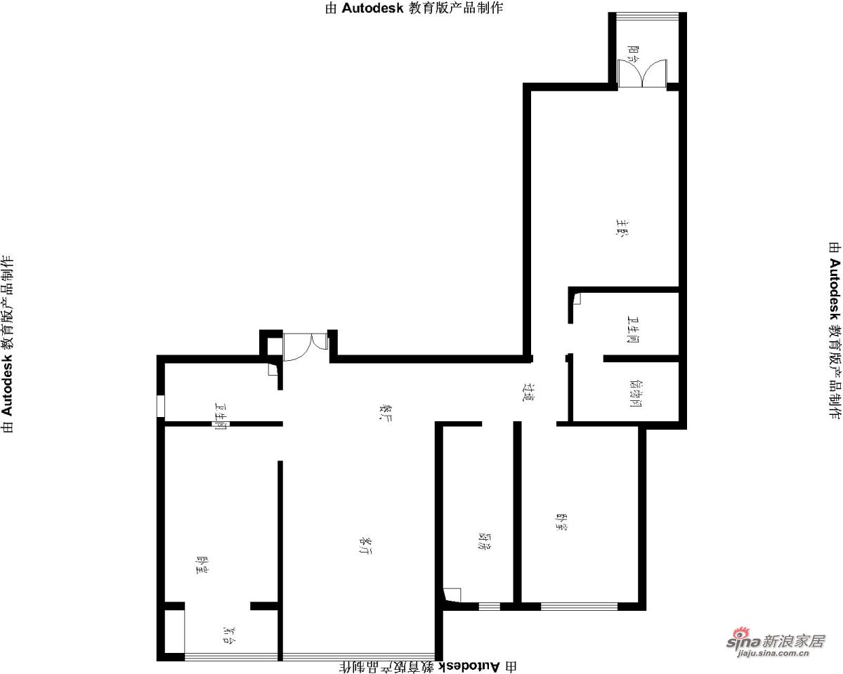 户型图 男主人情有独钟9万打造欧式华龙美钰三居室 4/5 键盘→翻页